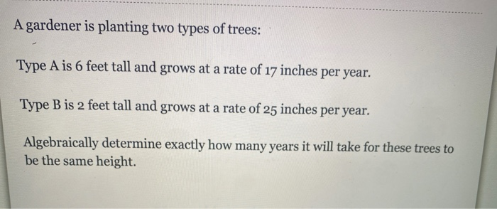 a gardener is planting two types of trees